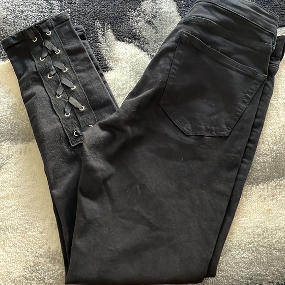 Topshop Jamie Corset Black Jeans Size 30w - Picture 3 of 6